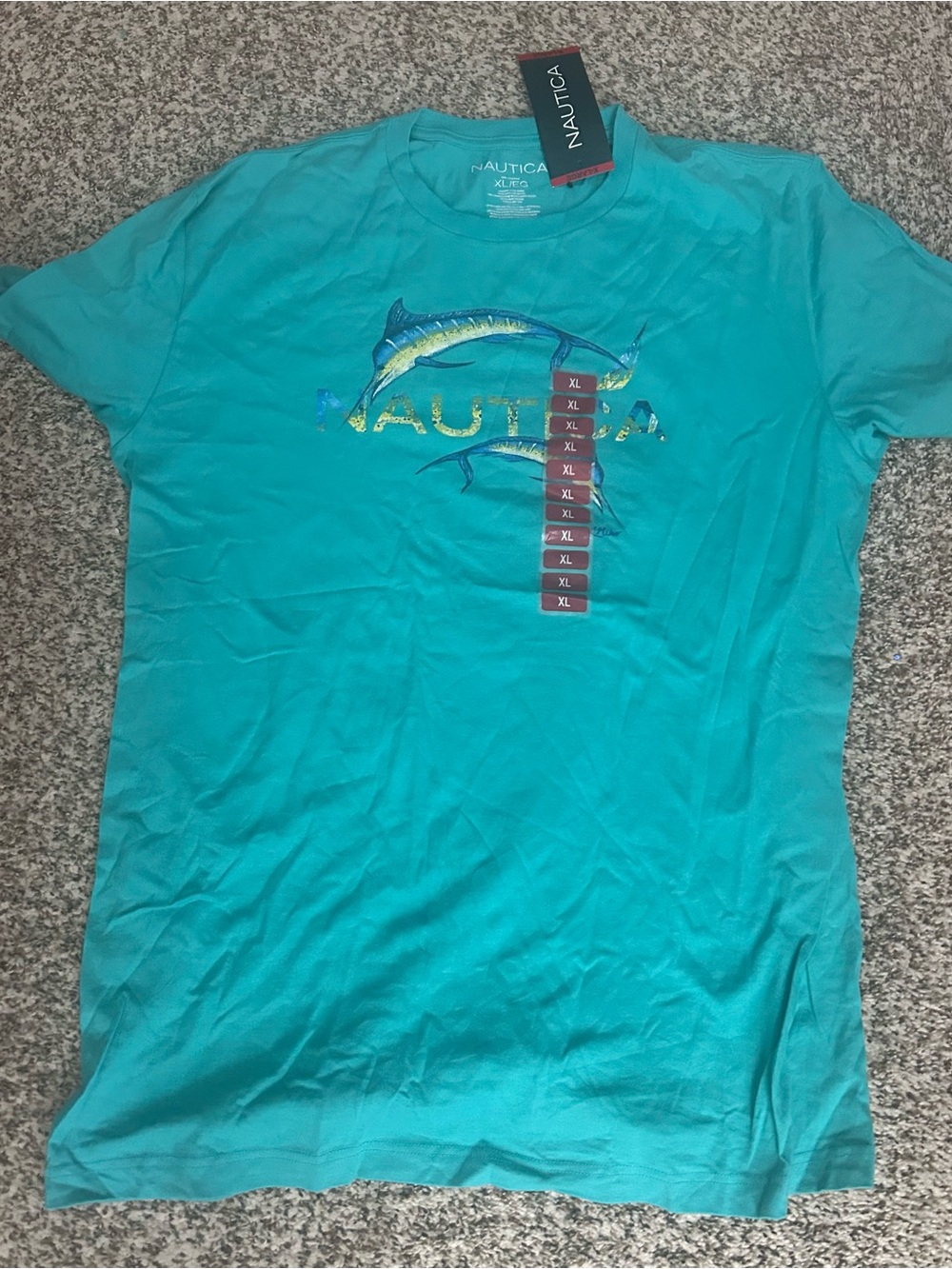 Nautica Teal Short-Sleeve Marlin Graphic Tee